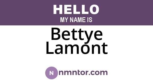 Bettye Lamont