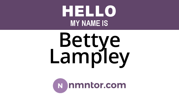 Bettye Lampley