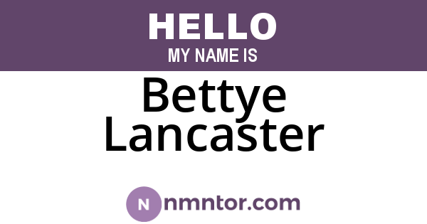 Bettye Lancaster