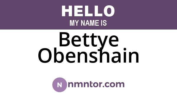 Bettye Obenshain