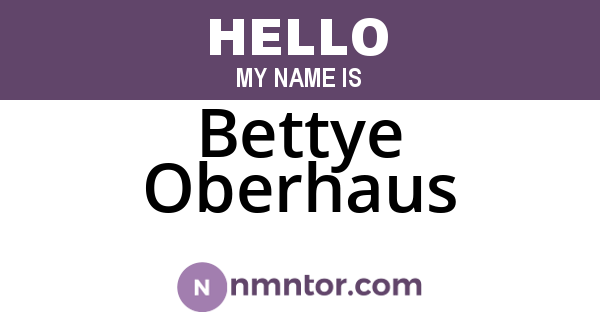 Bettye Oberhaus