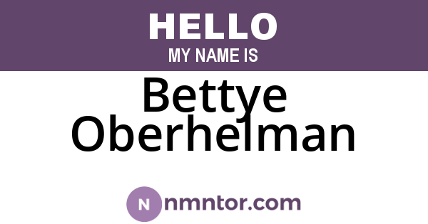 Bettye Oberhelman