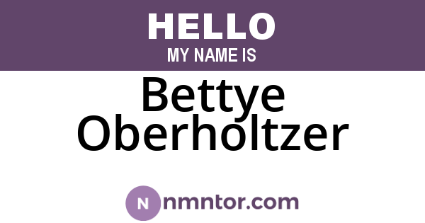 Bettye Oberholtzer