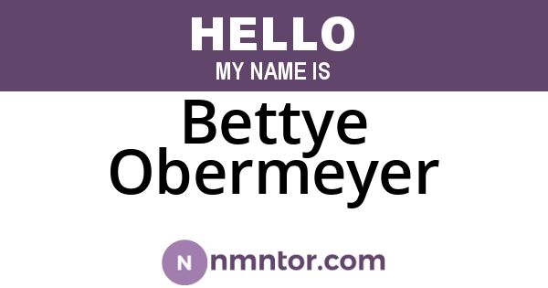 Bettye Obermeyer
