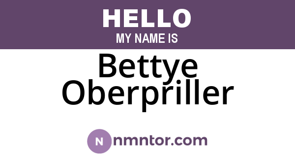 Bettye Oberpriller