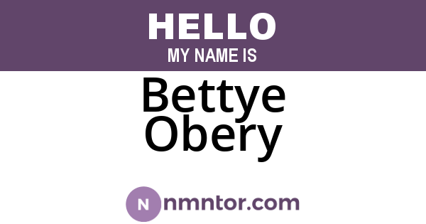 Bettye Obery