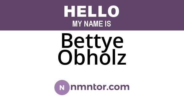 Bettye Obholz