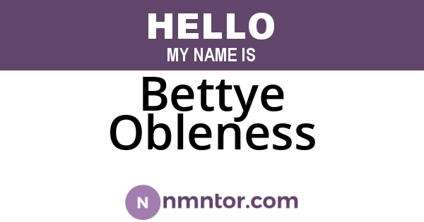 Bettye Obleness