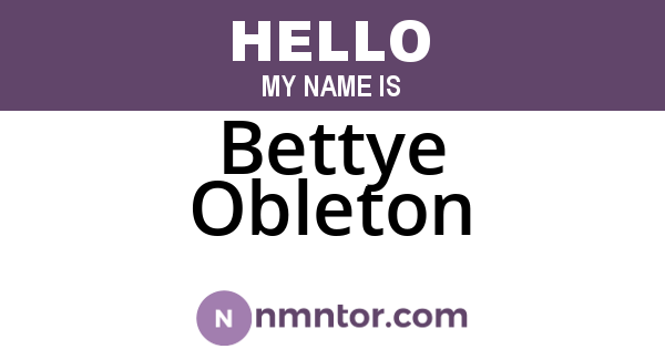 Bettye Obleton