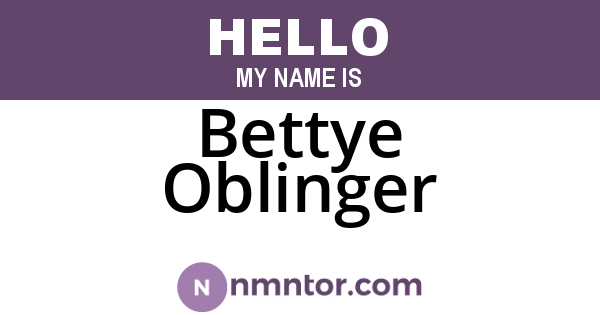 Bettye Oblinger