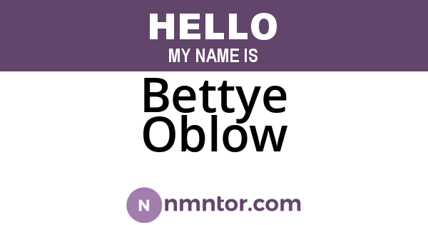 Bettye Oblow