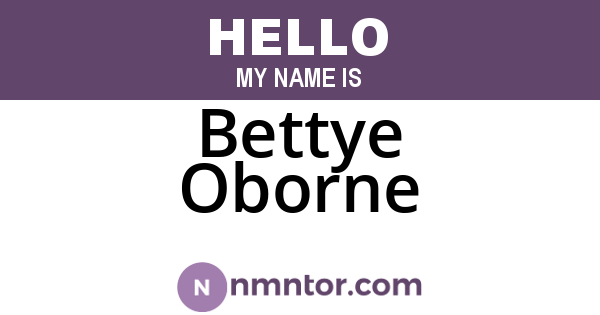 Bettye Oborne