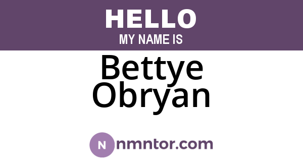 Bettye Obryan