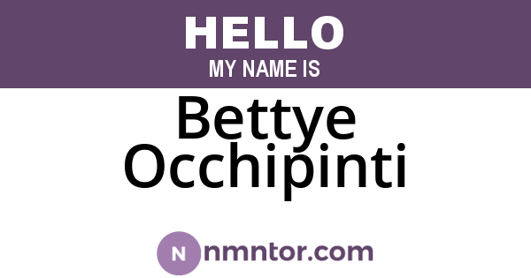 Bettye Occhipinti