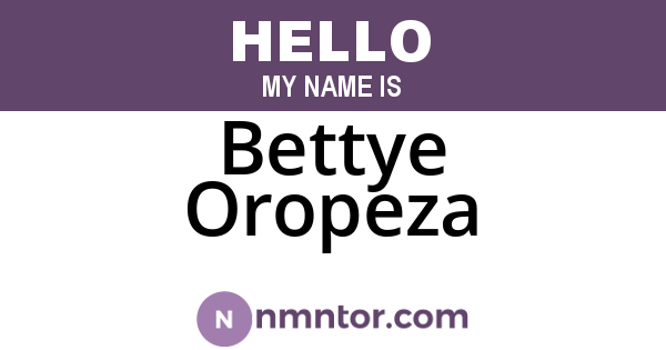 Bettye Oropeza