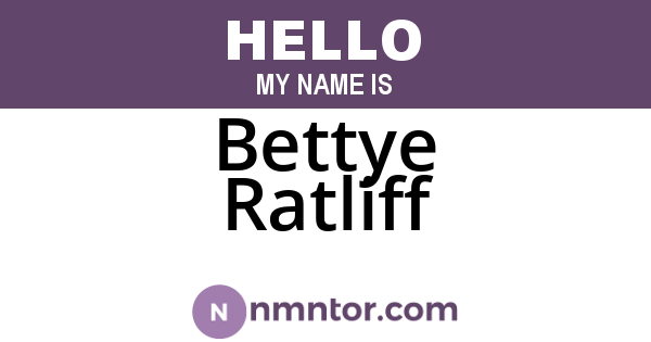 Bettye Ratliff