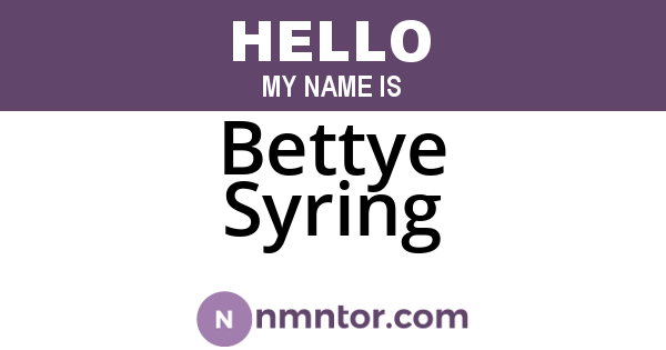 Bettye Syring