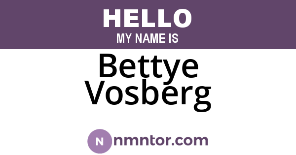 Bettye Vosberg