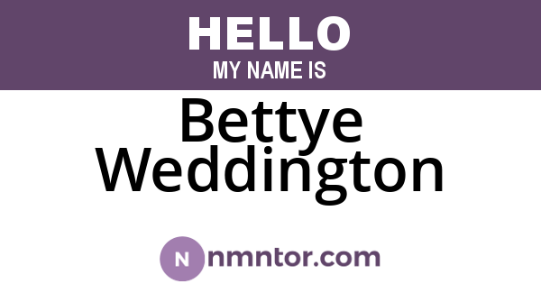 Bettye Weddington