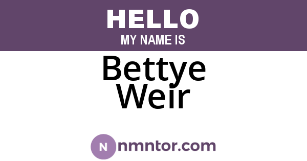 Bettye Weir