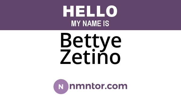 Bettye Zetino