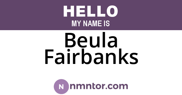 Beula Fairbanks