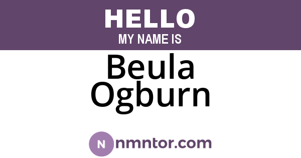Beula Ogburn