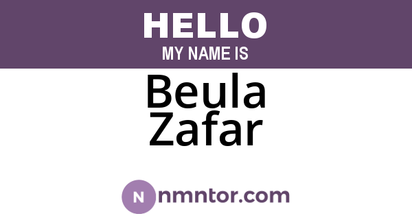 Beula Zafar