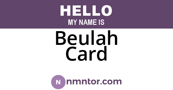 Beulah Card