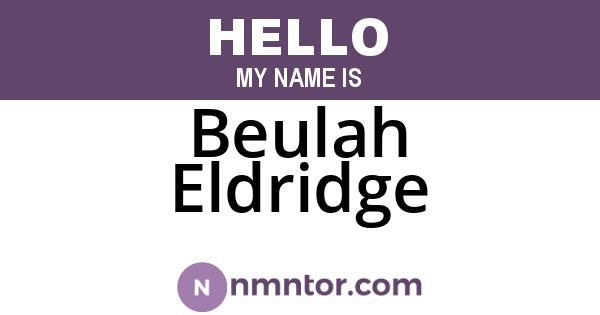 Beulah Eldridge