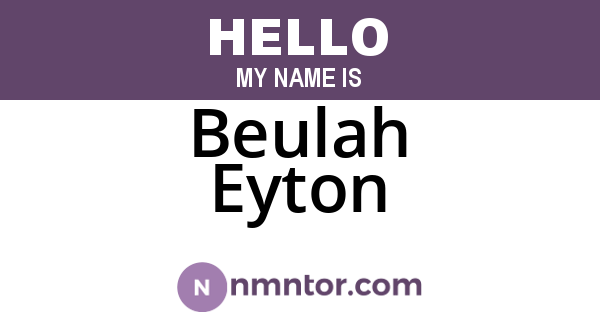Beulah Eyton