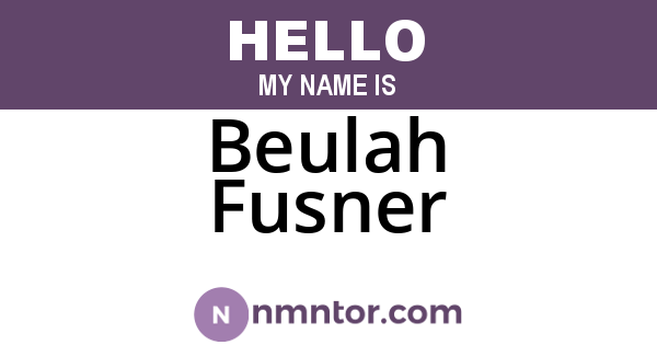 Beulah Fusner