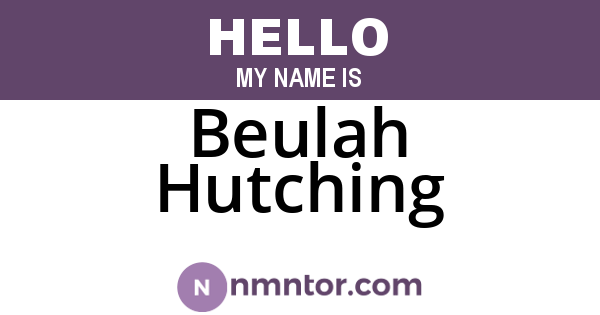 Beulah Hutching