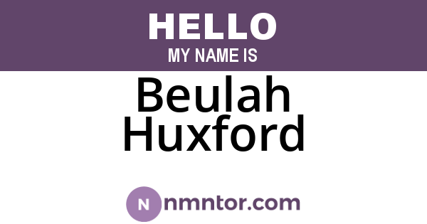 Beulah Huxford