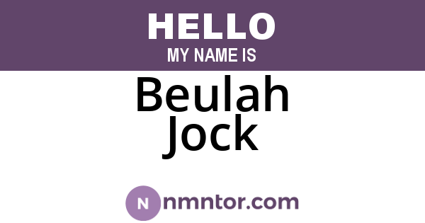 Beulah Jock