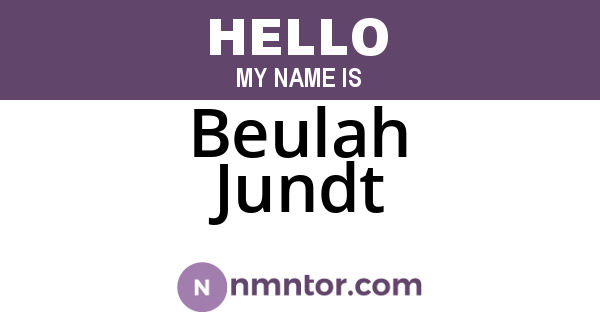 Beulah Jundt
