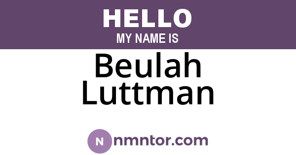 Beulah Luttman