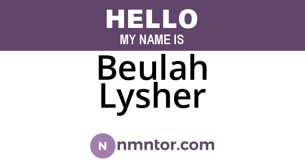 Beulah Lysher