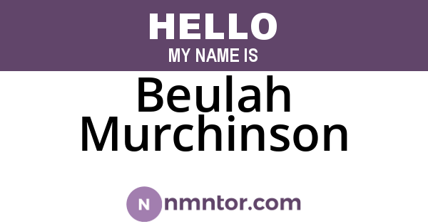 Beulah Murchinson