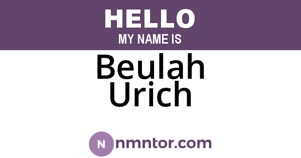 Beulah Urich