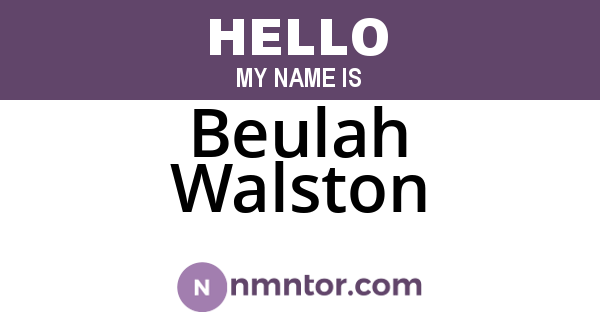 Beulah Walston