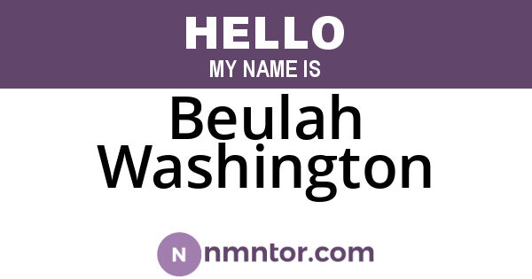 Beulah Washington