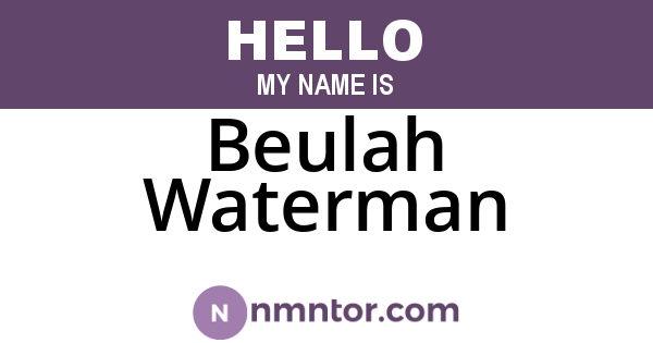 Beulah Waterman