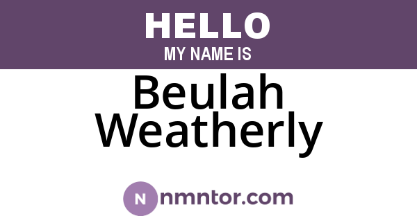 Beulah Weatherly