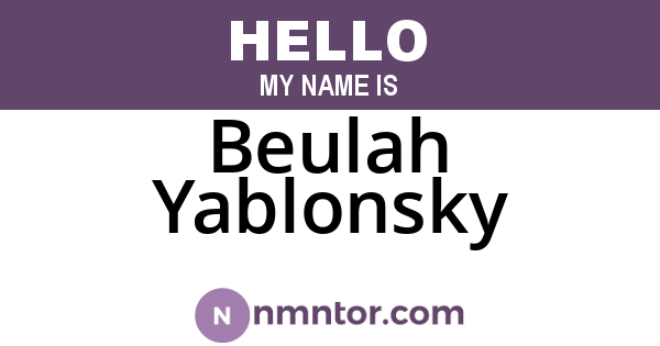 Beulah Yablonsky