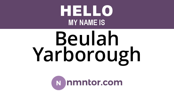 Beulah Yarborough