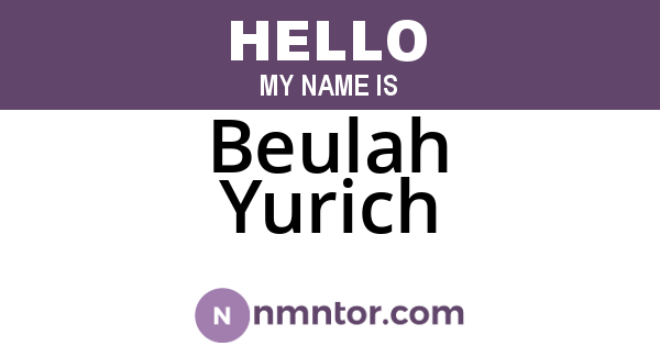 Beulah Yurich