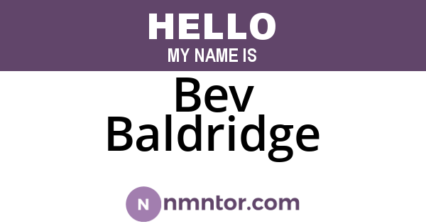 Bev Baldridge