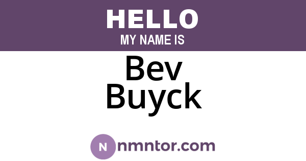 Bev Buyck