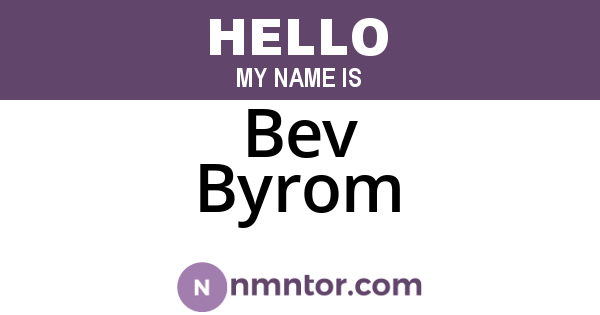 Bev Byrom